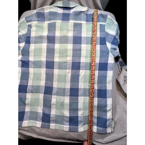 Gotcha Custom Original Button Up Shirt 100% Cotton Men L Blue Green Beach Surfer - Picture 6 of 10